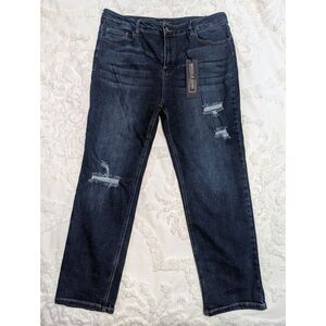 👖 Watch LA Dark Wash Distressed Jeans Size 19 – Cropped Stretch Denim NWT